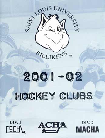 SLU Hockey Game Night Program from 2001-2002 season